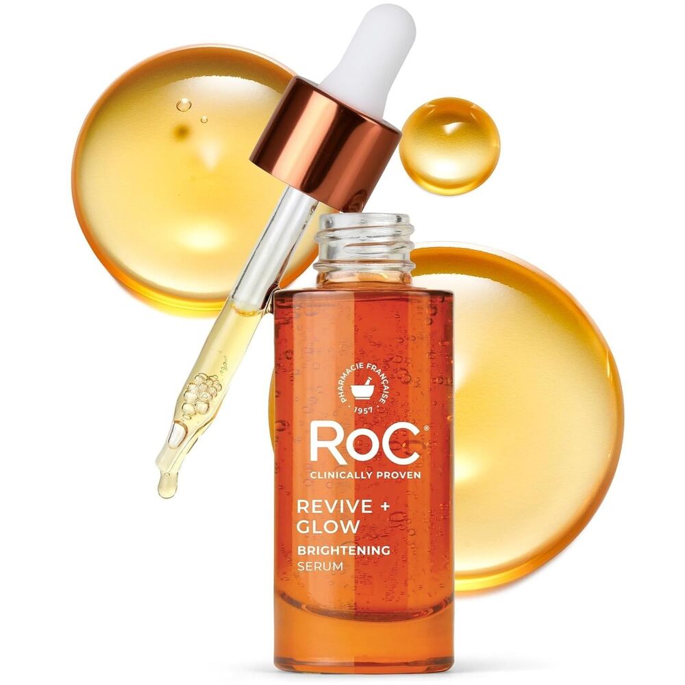 RoC Multi Correxion Revive + Glow Vitamin C Serum Face 10% Brightening 1oz Clear